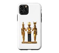 Egyptian Trinity Golden Horus Osiris and Isis Statue Case for iPhone 11 Pro