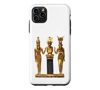 Egyptian Trinity Golden Horus Osiris and Isis Statue Case for iPhone 11 Pro Max