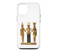 Egyptian Trinity Golden Horus Osiris and Isis Statue Case for iPhone 12/12 Pro