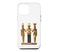 Egyptian Trinity Golden Horus Osiris and Isis Statue Case for iPhone 12 Pro Max