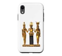 Egyptian Trinity Golden Horus Osiris and Isis Statue Case for iPhone XR
