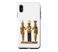 Egyptian Trinity Golden Horus Osiris and Isis Statue Case for iPhone XS Max