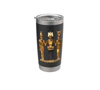 Egyptian Trinity Golden Horus Osiris and Isis Statue Stainless Steel Insulated Tumbler