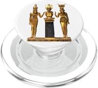 Egyptian Trinity Golden Horus Osiris and Isis Statue T-shirt PopSockets PopGrip for MagSafe
