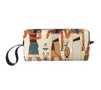 Egyptian Vintage Makeup Bag Water Resistant Travel Toiletry Organizer for Women Men Ancient Ethinc Cosmetic Storage Pouch with Zipper Portable Small Tool Bag
