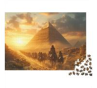 Egyptian Warriors,Pyramids Jigsaw Puzzles Challenge Toy Educational Games Home Decoration for Adults& Teenager Age 14 Years Up 52x38cm/1000pcs
