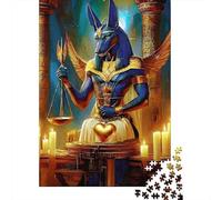 Egyptian Winged Deity Jigsaw Puzzle for Adults 1000 Piece Jigsaw Puzzle Candlelight Temple Relaxation Home Decor 70x50cm/1000pcs