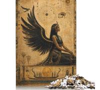 Egyptian Winged Goddess Papyrus Wooden Jigsaw Puzzle 1000 Pieces