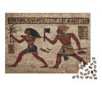 Egyptian Woman And Male Guard Holding An Axe Puzzle 1000pcs (75x50cm) Puzzles, Die Für Erwachsene Und Personen Ab 14 Jahren Geeignet Sind