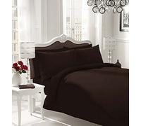 EGYPTO 6PC Premium Bed Set 4 Pillowcases + Extra Deep Fitted + Flat Bedding Sheets (Chocolate Brown, Double)