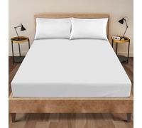 Egypto Brushed Cotton Thermal Soft Flannelette Fitted Bed Sheet 40 cm / 16" Extra Deep Luxury Fitted Sheet (4FT, White)