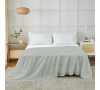 Egypto Duck Egg King Size Flat Sheet Microfibre - Ultra Soft, Breathable & Anti-Allergy Flat Bed Sheet - Durable & Wrinkle Resistant Top Sheets for Hotels, Bedrooms & Guest Rooms (Duck Egg-255x 270cm)