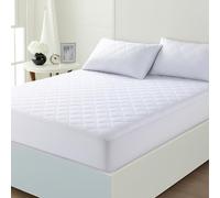Egypto Egyptian Cotton Quilted Mattress Protector Double - 40cm Extra Deep Skirt - Soft, Breathable & Anti-Allergy Mattress Protector - 200 Thread Count Mattress Cover - 190cm x 137cm (Double)