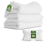 Egypto Hollowfibre 15 Tog King Size Duvet & Jumbo Pillow Set - Kingsize Duvet Set, Soft & Durable Polyproplane Cover - Ultra Warm, Anti Allergy Protection - Ideal for Winter Comforter - (King, 15 Tog)