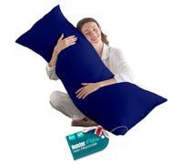 EGYPTO Living Orthopaedic 6ft Bolster Pillow (19”x72”) - Hypoallergenic Long Pillows - Soft & Breathable Full Body Pillow with Royal Blue Pillowcase