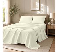 Egypto Microfibre Luxury Bedding Flat Sheets Single - Breathable & Hypoallergic Flat Sheets - Shrinkage & Fade Resistant Flat Bed Sheet Cream