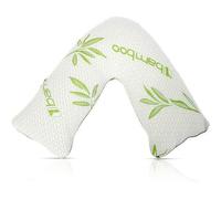 EGYPTO Orthopaedic Bamboo Memory Foam V Pillow - Anti Allergy & Breathable V Shaped Pillow For Nursing, Maternity, Pregnancy and Medical Support Comfort for Your Back, Shoulders and Neck