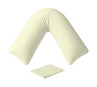 EGYPTO Orthopaedic V Pillow with pillowcase - Soft & Breathable - Anti-Allergy V Shaped Pillows for Neck & Back Support - Nursing, Pregnancy & Post Surgery Support Triangle Pillow (Cream)