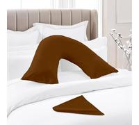 EGYPTO Orthopedic V Pillow with Pillowcase - Anti Allergy Triangle Pillow Support for Head, Neck & Back - V Shaped Pillow for Pregnancy, Nursing, Pillowcase 20 Colors to Choose From (Chocolate)