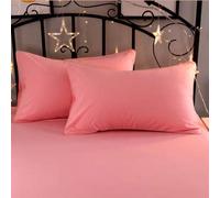 EGYPTO Pair of Premium Deep Quilted Bounce Back Pillows, Includes FREE complimentary pillow case - 12 Colours to Choose From (Pink)