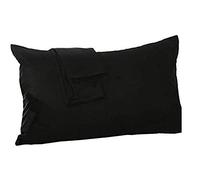 EGYPTO Pair of Premium Deep Quilted Bounce Back Pillows, Includes FREE complimentary pillow case - 12 Colours to Choose From (Black)