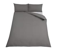 EGYPTO Premium Quality Egyptian Cotton Plain Duvet Cover and Pillow Case Set for Double Bed (Grey, Percale 180 Threat Count)