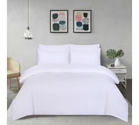 EGYPTO Premium Quality Egyptian Cotton Plain Duvet Cover and Pillow Case Set for Double Bed (White, Percale 180 Threat Count)
