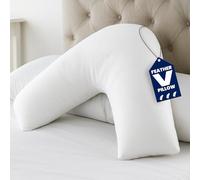 EGYPTO V Shaped Pillows Goose Feather & Down - Orthopaedic V Pillow for Adults, Nursing & Pregnancy Support Cushion - Luxury Goose Down Pillow for Neck & Back Comfort V Cushion