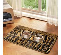 Egypts Hieroglyphics print Cats Pet Bowl Placemat Pet Feeding Mats for Dogs, Non-Slip PU Leather Tablecloth for Pets