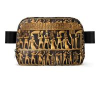 Egypts Hieroglyphics Print Unisex Waist Bag Wear-Resistant Belt Bag Hip Bag with Adjustable Strap for Hiking and Travel