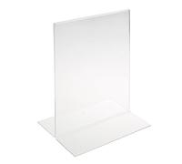EH Design Acrylic Stand - Crystal Clear Table Stand - T-Stand with Polished Edges - For Catering, Office, Wedding & More - Made in Germany (1, DIN A6)