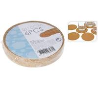EH Round Cork Coasters, Set of 6