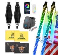 Ehaho 2 Pack 3FT Whip Lights with Spring Base,LED Whip Light with App & Remote Control, Spiral RGB Chasing Lighted Whips with Rocker Switch, Music Whip Light for UTV ATV Polaris RZR Can-Am SXS Truck