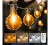 Ehaho 55FT/17M Dimmable Festoon Lights, Warm Neutral Cool White Outdoor Light, IP65 Waterproof Garden Lights Mains Powered with 20+3pcs G40 LED for Garden Balcony