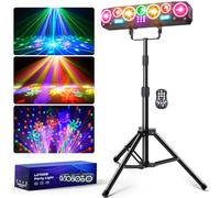 Ehaho 7 in 1 DJ Lights with Stand | Party Disco Lights Set with Rotating Patterns | RGB & UV Strob Stage Lighting with Sound Activated | Adjustable Tripod Lighting Kit for Parties Bar Rave Club Show