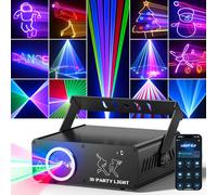 Ehaho Disco Lights with Bluetooth App Control L2400 | 3D DIY Animation Party Dj Lights | Custom Editing of Patterns & Text | Strobe Stage Lighting with DMX512 for Parties Nightclub Live Show Christmas