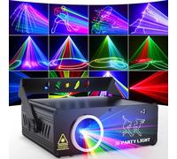 Ehaho DJ Disco Lights L2700 | 3D RGB Animation Beam Effect Light with Rotation/Zoom & Animation Memory | Music Sync Sound Active Party Light with DMX 512 for Parties Nightclub Live Show Halloween