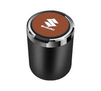 EHBXPA Car ashtray, Metal Car Ashtray With Lid LED Light Portable Alloy Stainless Steel. For Suzuki Kizashi Kei Liana MR Wagon Reno.,B