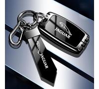 EHBXPA Car Key Fob Cover, Zinc Alloy Frame Leather Surface. For Jaguar C-X16 E-Pace F-Pace F-type.,A