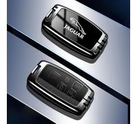 EHBXPA Car Key Fob Cover, Zinc Alloy Frame Leather Surface. For Jaguar C-X16 E-Pace F-Pace F-type.,A