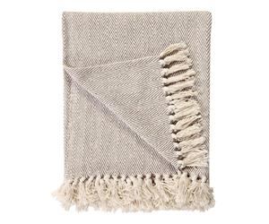 EHC 100% Natural Cotton Two Tone Herringbone King Size 3 Seater Throws for Sofa Bedspread,Settee Throw- 225 x 250cm