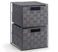 EHC 2 Drawer Storage Unit Cabinet for Bedroom/Bathroom - Grey