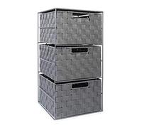 EHC 3 Drawer Large Storage Unit Cabinet for Bedroom/Bathroom - Grey