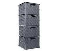 EHC 4 Drawer Large Storage Unit Cabinet for Bedroom/Bathroom - Grey