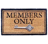 EHC 40 x 70 cm Members Only Tough Coir PVC Entrance Door Mat (Indoors or Outdoors)