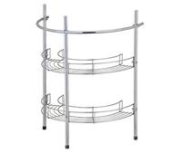 EHC Basin Chrome Bathroom 2 Tier Sink Storage Rack Unit Shelf & Towel Rail, Multi-Colour