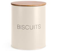 EHC Biscuit Tin Air tight Jar, Cookie Jar Container, Biscuit Barrel, Round Biscuit Box Storage, Cream