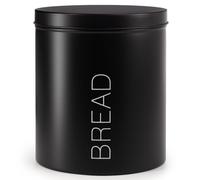 EHC Bread Bin, Metal Bread Box with Lid, Large Capacity Bread Storage for Kitchen, Kitchen Storage Caddy with Rubber Seal, Black, 220 x 225cm