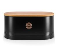EHC Bread Bins for Kitchen, Bread Box with lid, Kitchen Storage Bin, Bread Container, Black, 34 x 18 x 16 cm