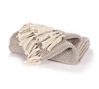 Ehc Cotton Handwoven Reversible Single Sofa Throw Arm Chair Cover 125 X 150 Cm - Beige